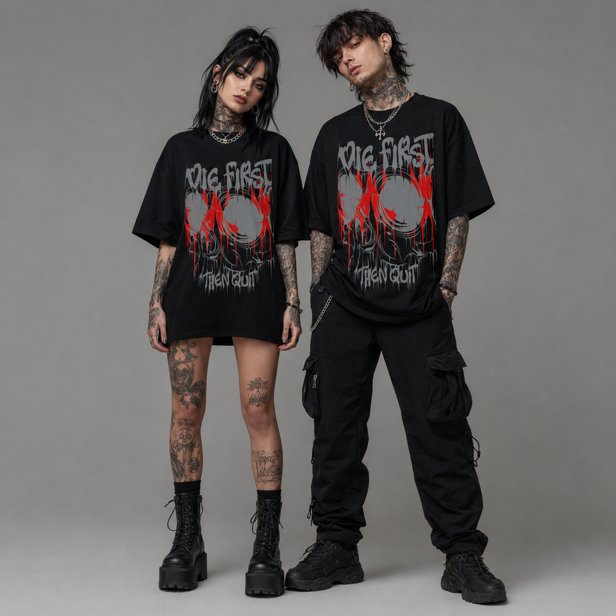 Unisex D*e First Then Quit Graphic Tee