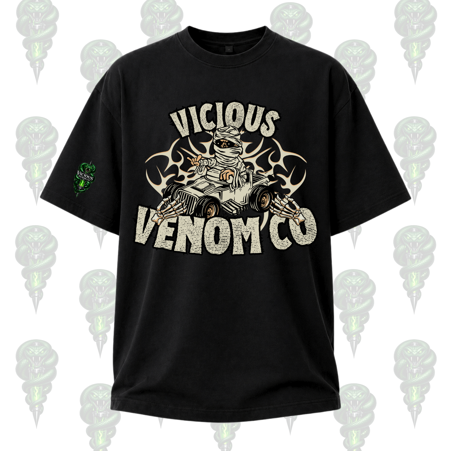 Vicious Venom Co Skeleton Driver Graphic Tee