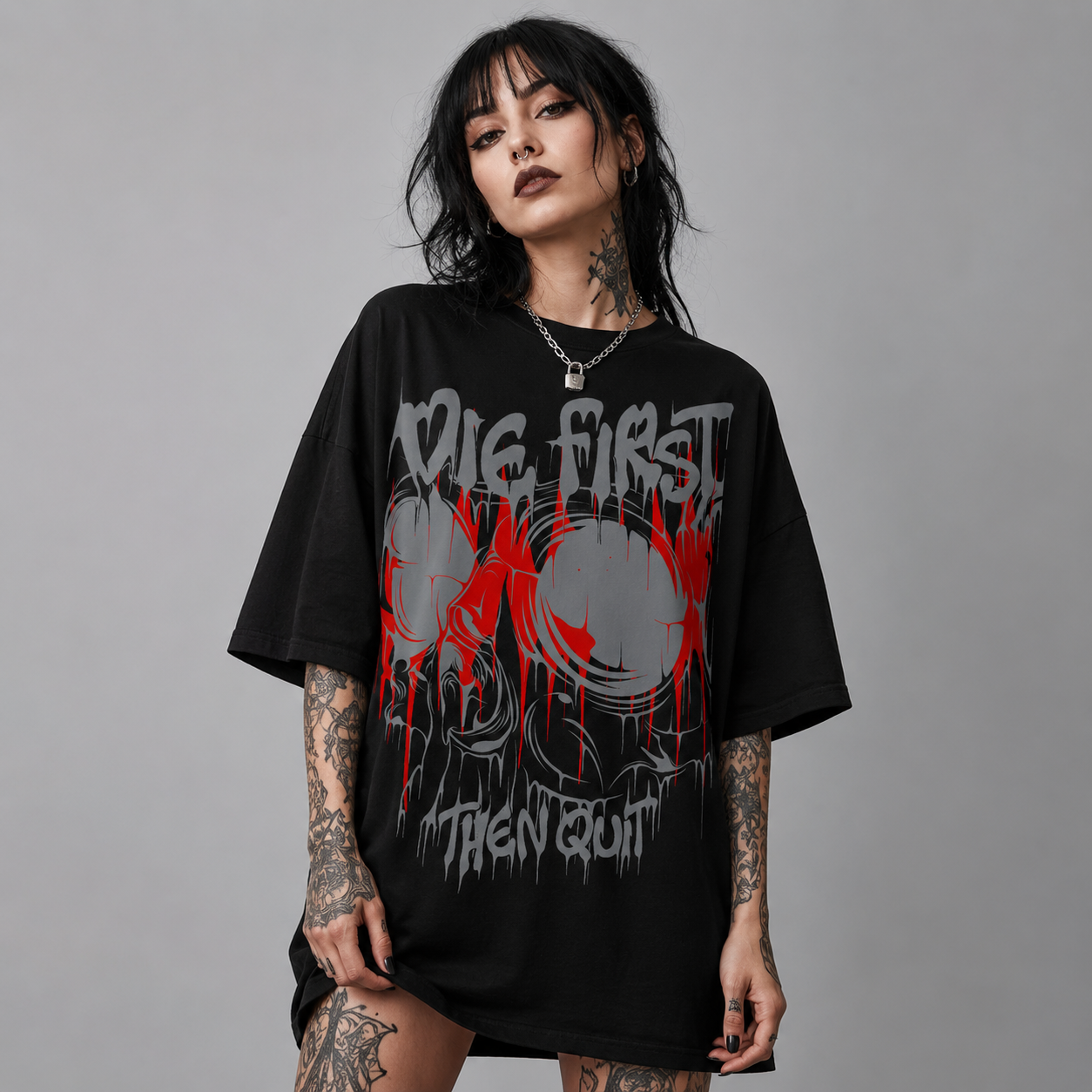 Unisex D*e First Then Quit Graphic Tee