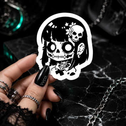 Goth Zombie Girl Waterproof Vinyl Sticker