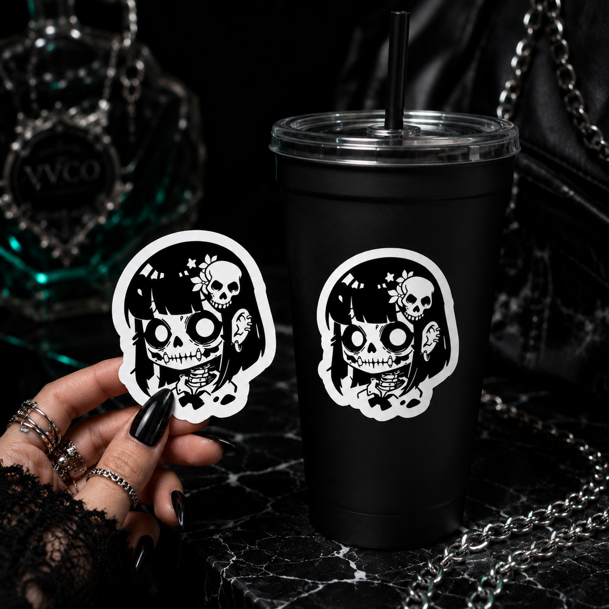 Goth Zombie Girl Waterproof Vinyl Sticker