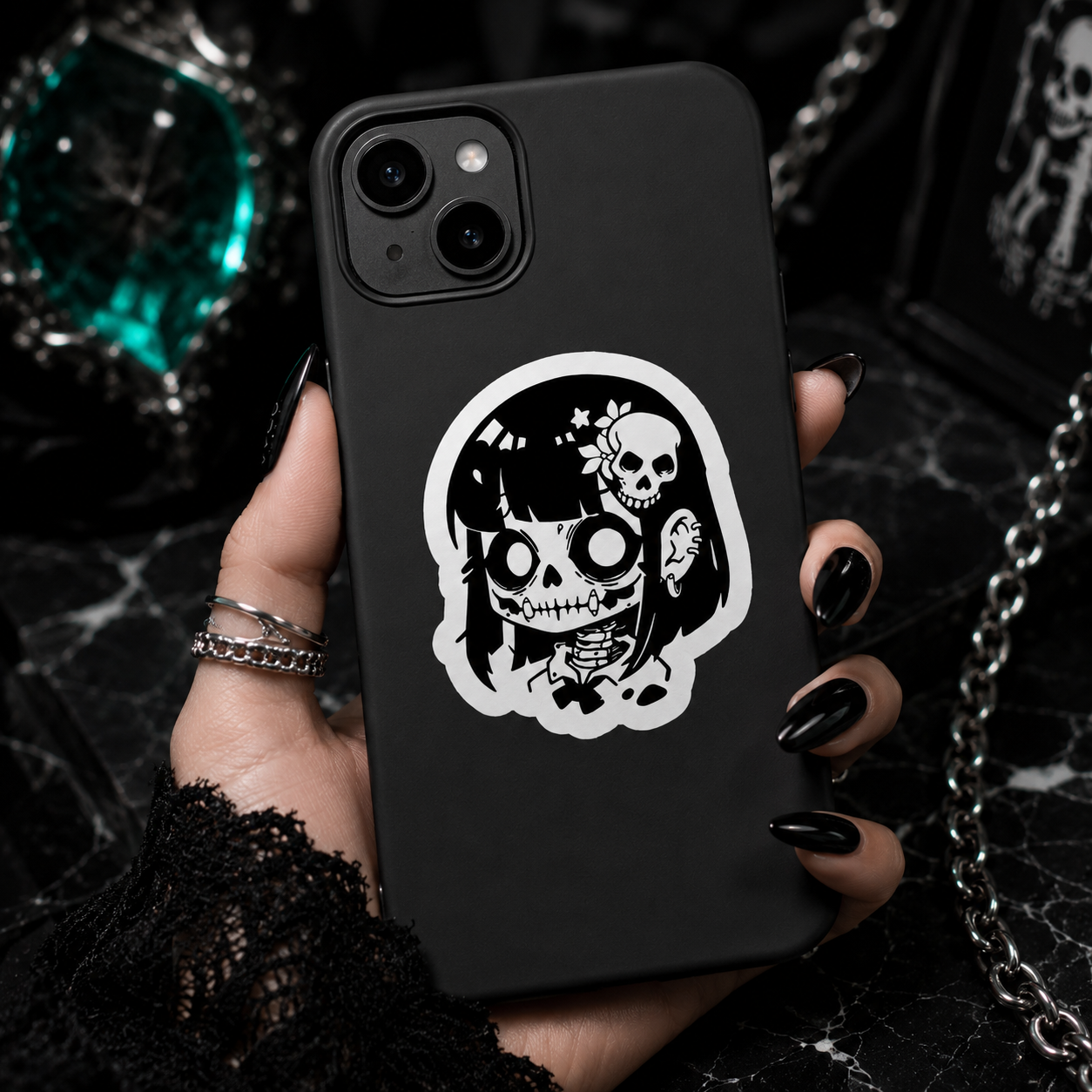 Goth Zombie Girl Waterproof Vinyl Sticker