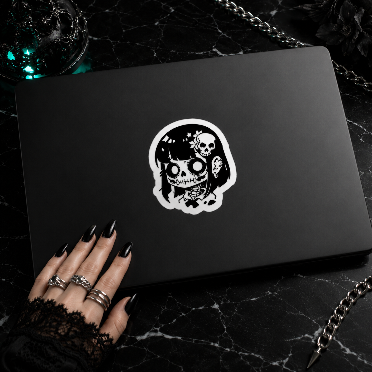 Goth Zombie Girl Waterproof Vinyl Sticker