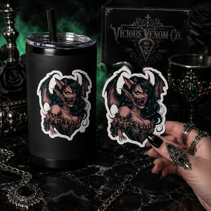 Goth Demon Girl Vinyl Sticker
