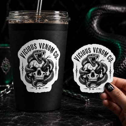 Vicious Venom Skull Snake Sticker