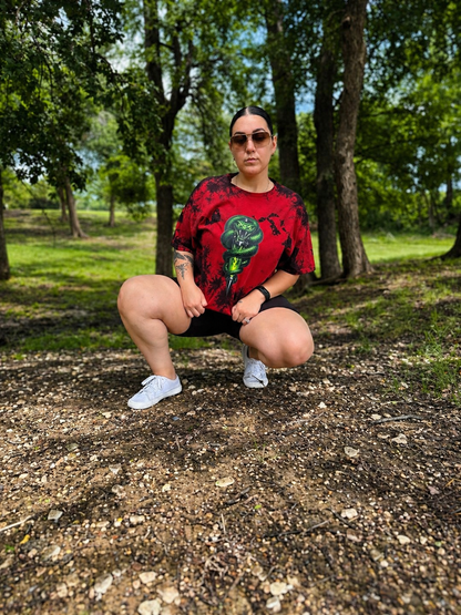 Venom Icon Tie-Dye Tee – Red & Black Unisex