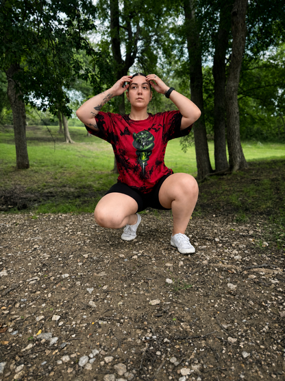 Venom Icon Tie-Dye Tee – Red & Black Unisex