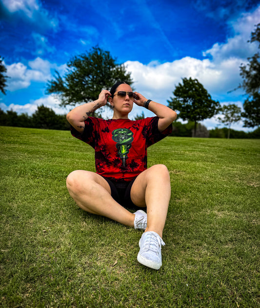 Venom Icon Tie-Dye Tee – Red & Black Unisex