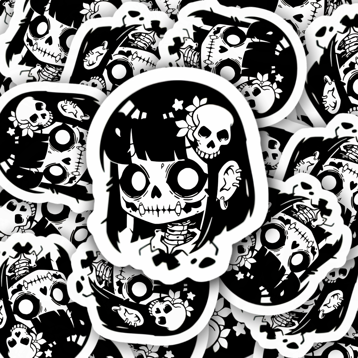 Goth Zombie Girl Waterproof Vinyl Sticker