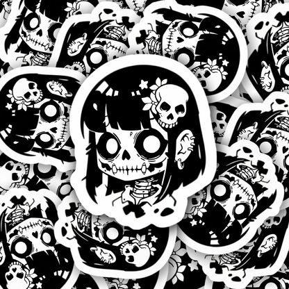 Goth Zombie Girl Waterproof Vinyl Sticker