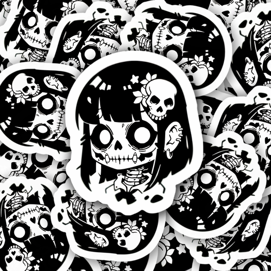 Goth Zombie Girl Waterproof Vinyl Sticker