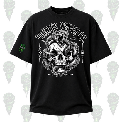 Unisex Vicious Venom Skull Snake Graphic Tee