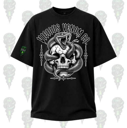 Unisex Vicious Venom Skull Snake Graphic Tee