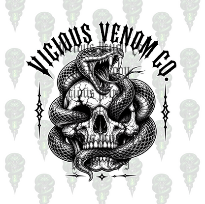 Unisex Vicious Venom Skull Snake Graphic Tee