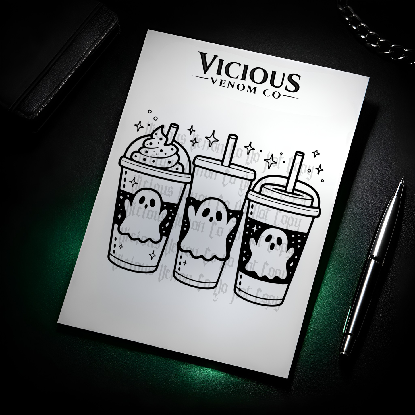 Ghost Coffee Coloring Page – Spooky Cute Print
