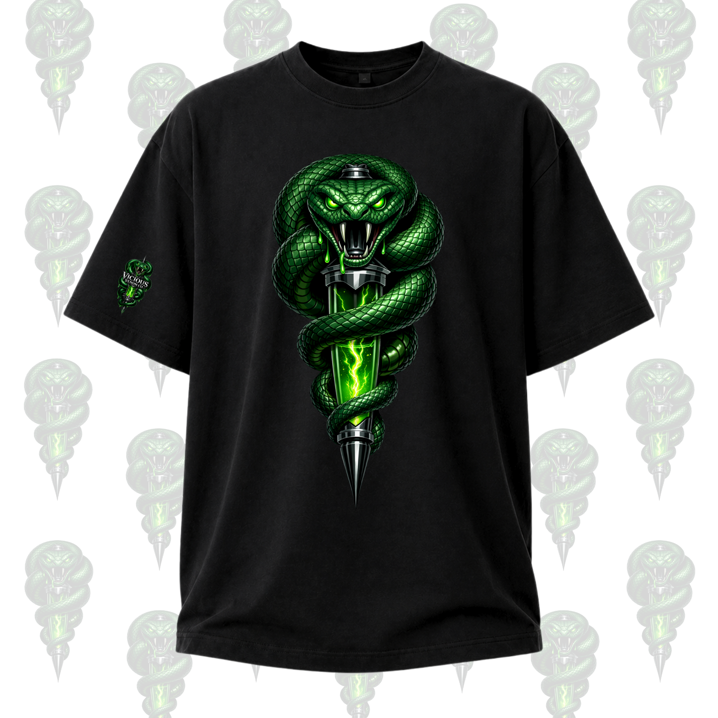 Venom Strike Snake Graphic Tee – Unisex Black Shirt