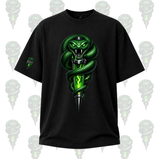 Venom Strike Snake Graphic Tee – Unisex Black Shirt