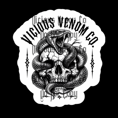 Vicious Venom Skull Snake Sticker