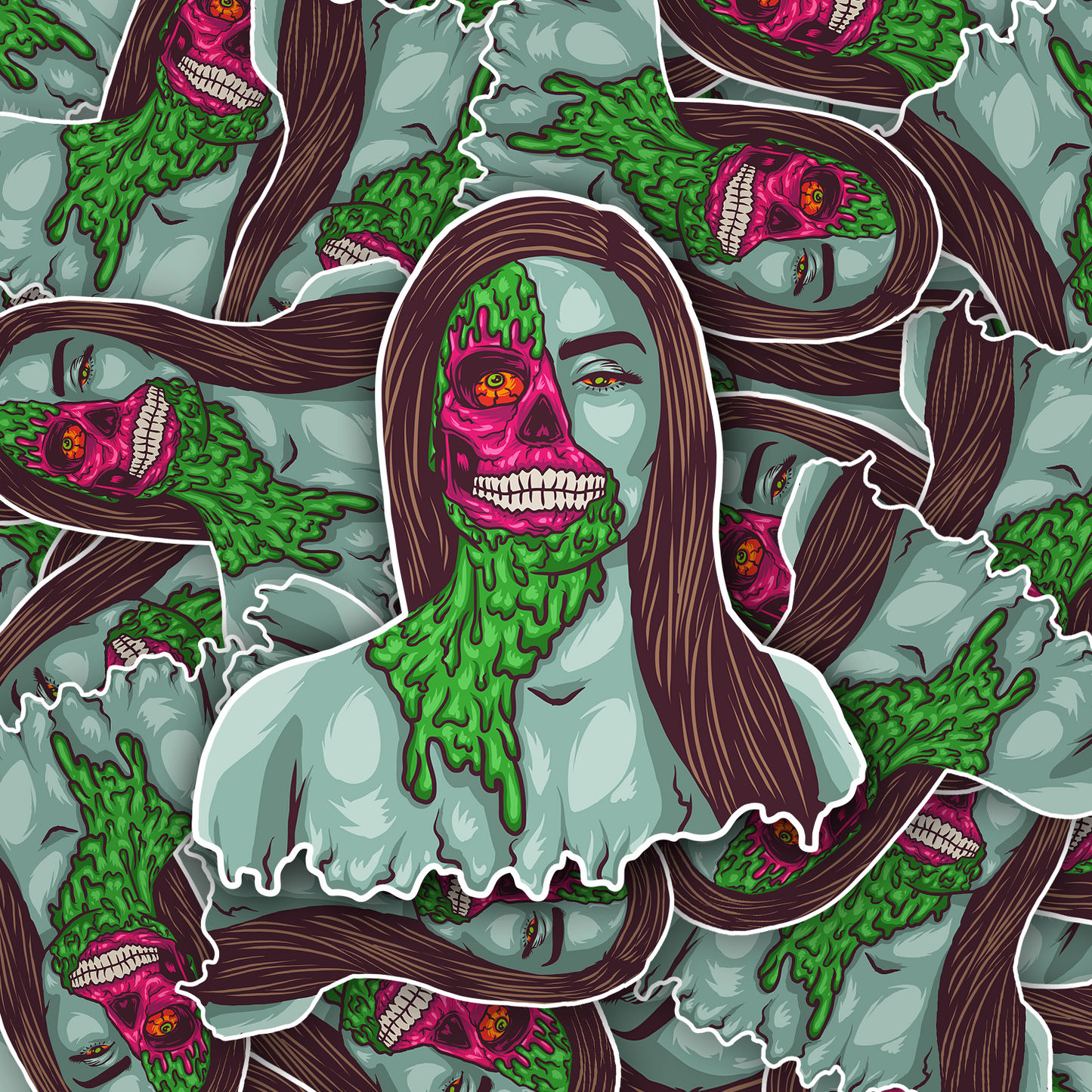 Zombie Woman Sticker